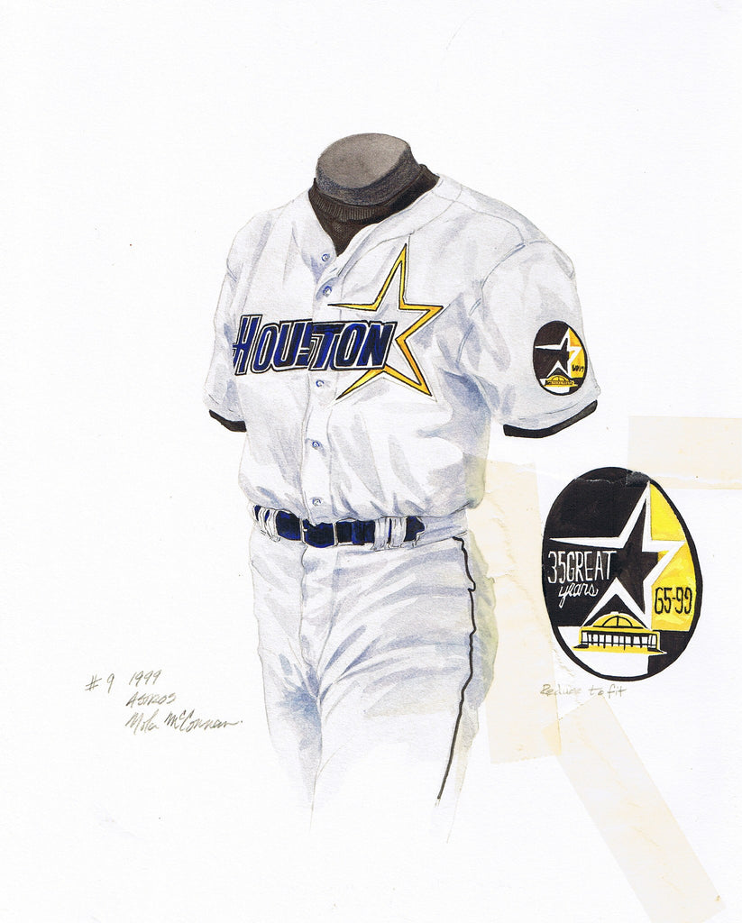 MLB Houston Astros 1999 uniform original art – Heritage Sports Art