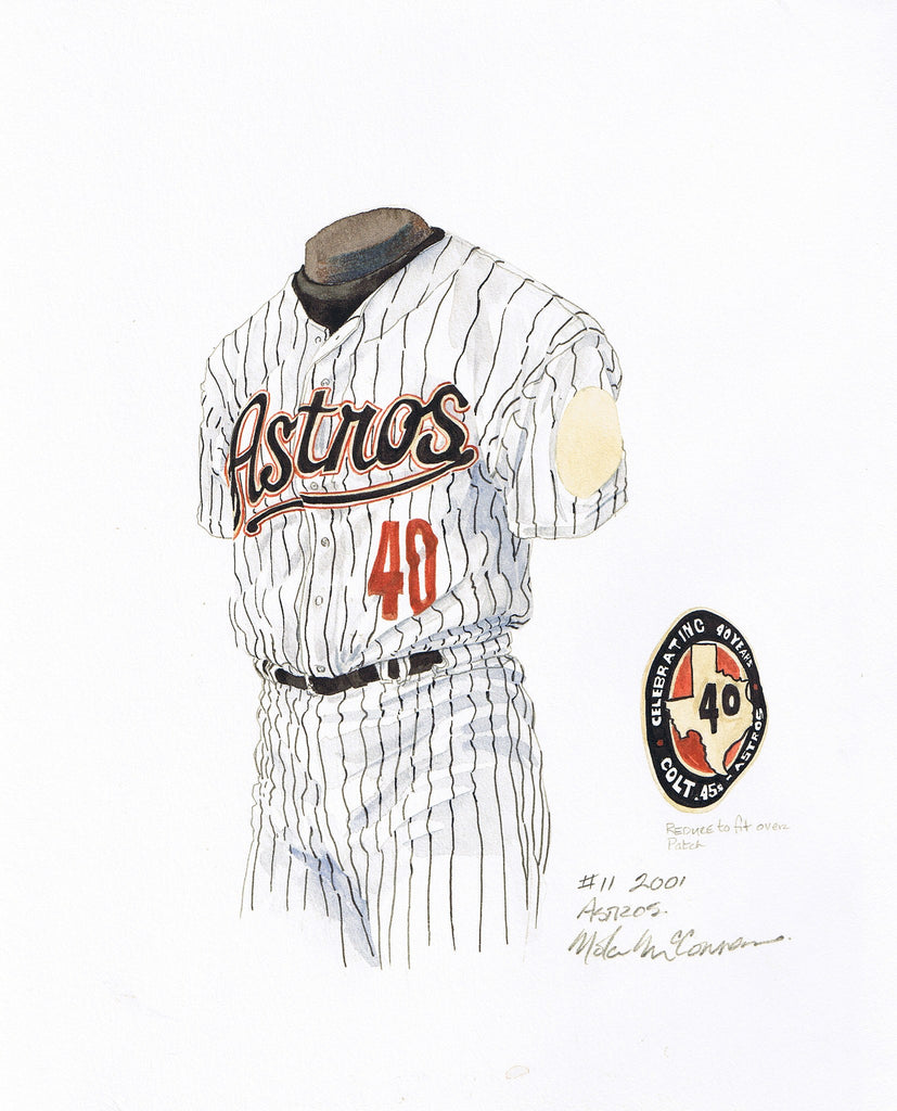 MLB Houston Astros 2001 uniform original art – Heritage Sports Art