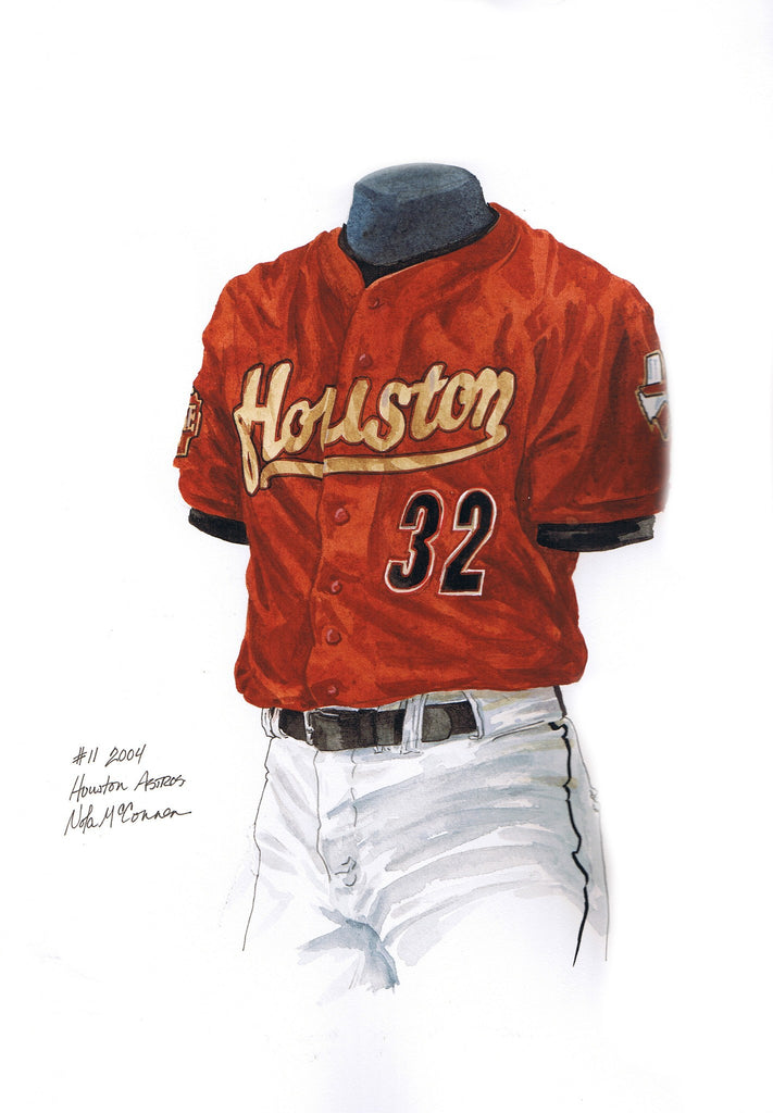 MLB Houston Astros 2004 uniform original art – Heritage Sports Art