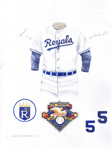 Kansas City Royals 2001 - Heritage Sports Art - original watercolor artwork - 1