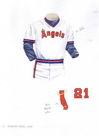 MLB Los Angeles Angels 1997 uniform original art – Heritage Sports Art