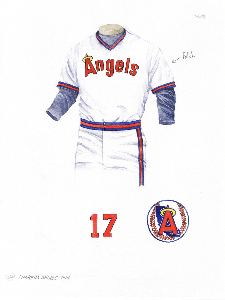 MLB Los Angeles Angels 1986 uniform original art – Heritage Sports Art