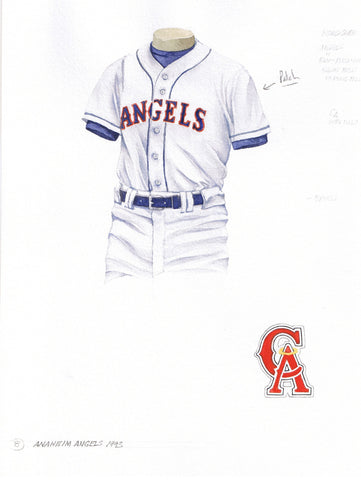 Los Angeles Angels of Anaheim 1993 - Heritage Sports Art - original watercolor artwork - 1