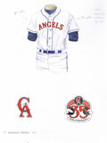 Los Angeles Angels of Anaheim 1995 - Heritage Sports Art - original watercolor artwork - 1