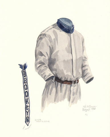 Los Angeles Dodgers 1910 - Heritage Sports Art - original watercolor artwork - 1