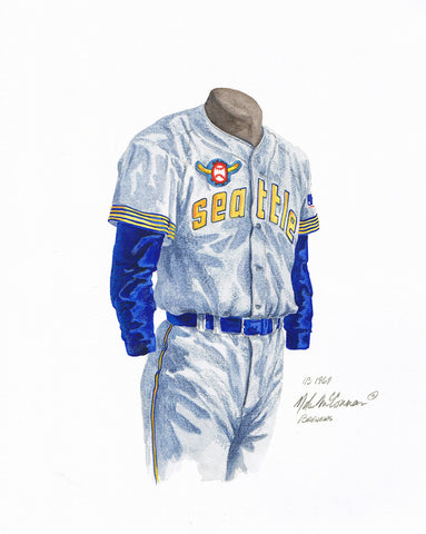 Milwaukee Brewers 1969 Grey - Heritage Sports Art - original watercolor artwork - 1