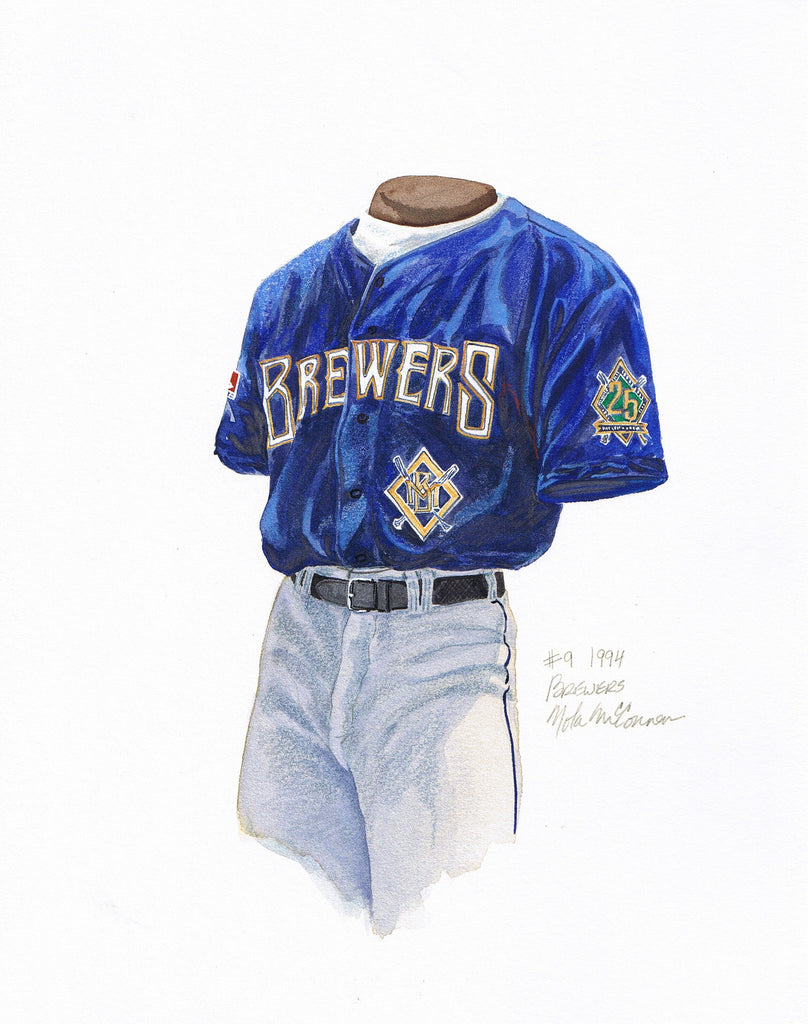 MLB Milwaukee Brewers 1994 uniform original art – Heritage Sports Art