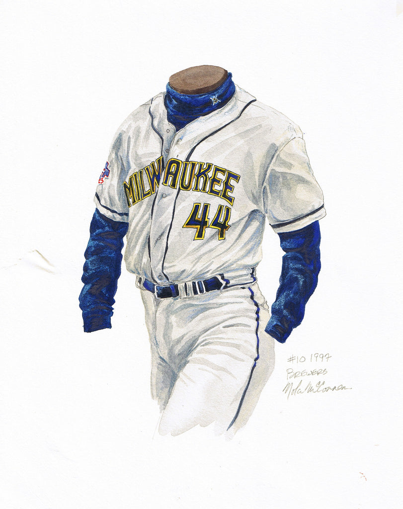MLB Milwaukee Brewers 1997 uniform original art – Heritage Sports Art