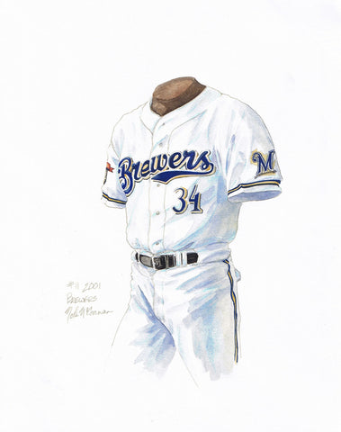 Milwaukee Brewers 2001 - Heritage Sports Art - original watercolor artwork - 1