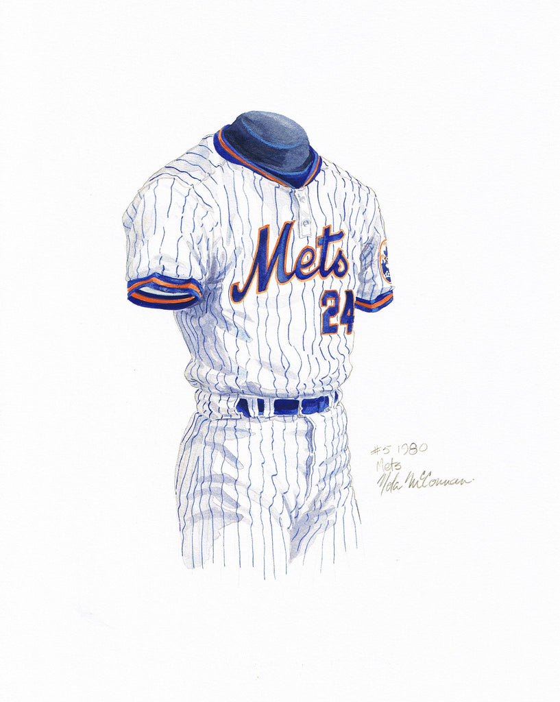 MLB New York Mets 1980 uniform original art – Heritage Sports Art