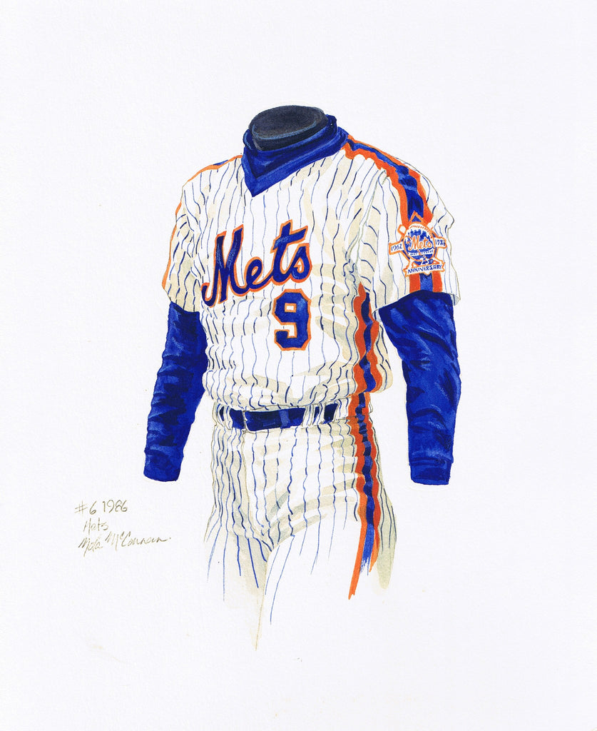 MLB New York Mets 1986 uniform original art – Heritage Sports Art
