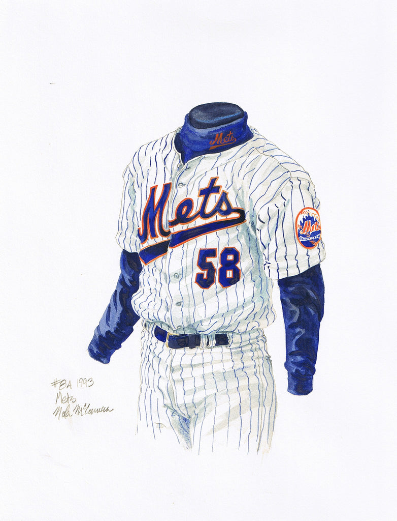 MLB New York Mets 1993 uniform original art – Heritage Sports Art