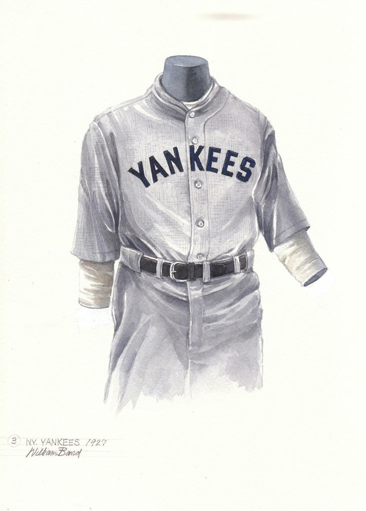 MLB New York Yankees 1927 uniform original art – Heritage Sports Art