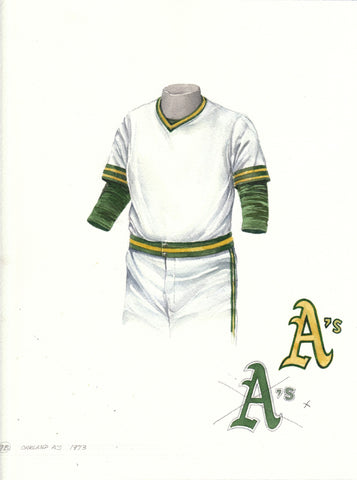 Oakland Athletics 1973 - Heritage Sports Art - original watercolor artwork - 1