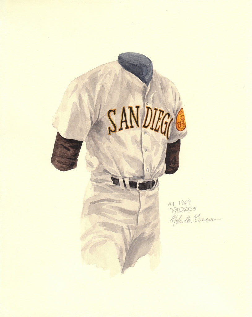 MLB San Diego Padres 1969 uniform original art – Heritage Sports Art