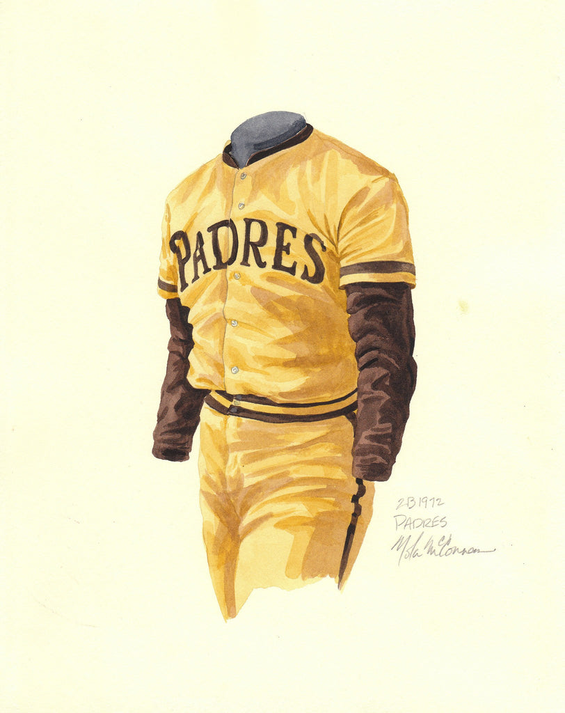 MLB San Diego Padres 1972 uniform original art – Heritage Sports Art
