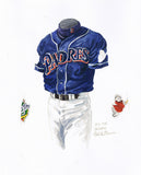 San Diego Padres 1998 - Heritage Sports Art - original watercolor artwork - 1
