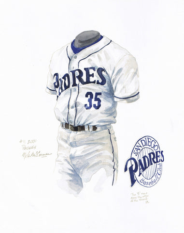 San Diego Padres 2001 - Heritage Sports Art - original watercolor artwork - 1