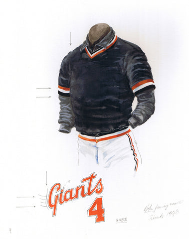 San Francisco Giants 1978 - Heritage Sports Art - original watercolor artwork - 1
