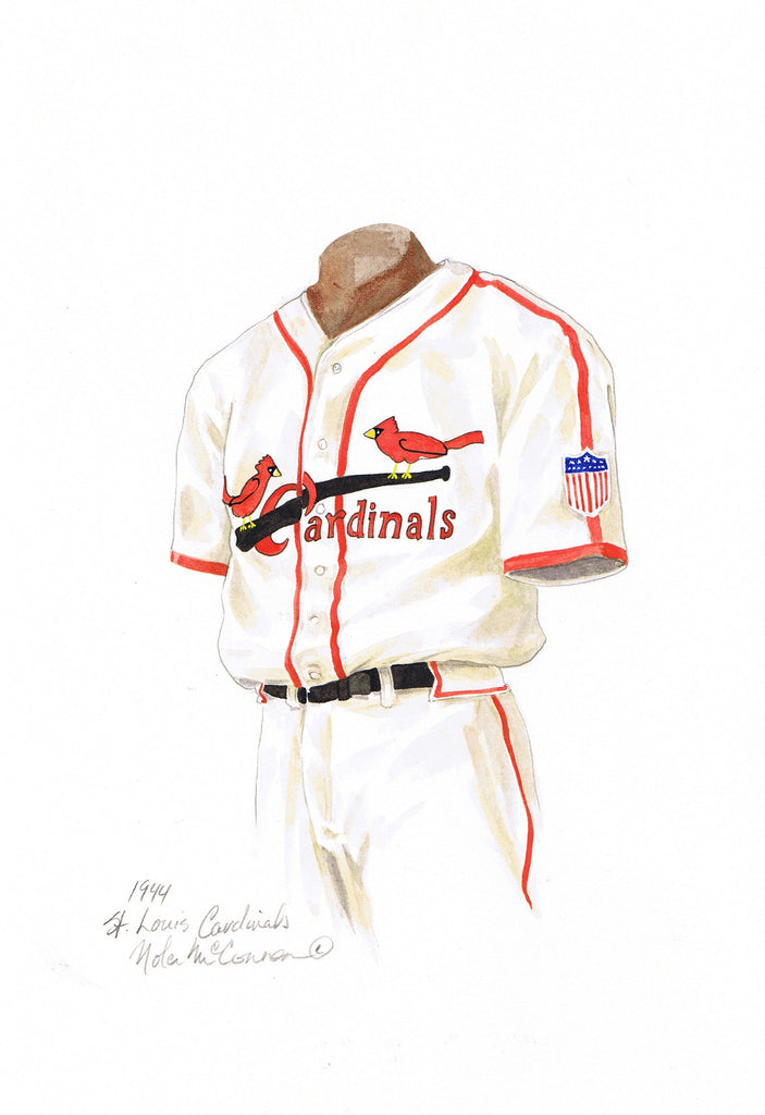 MLB St. Louis Cardinals 1944 uniform original art – Heritage Sports Art