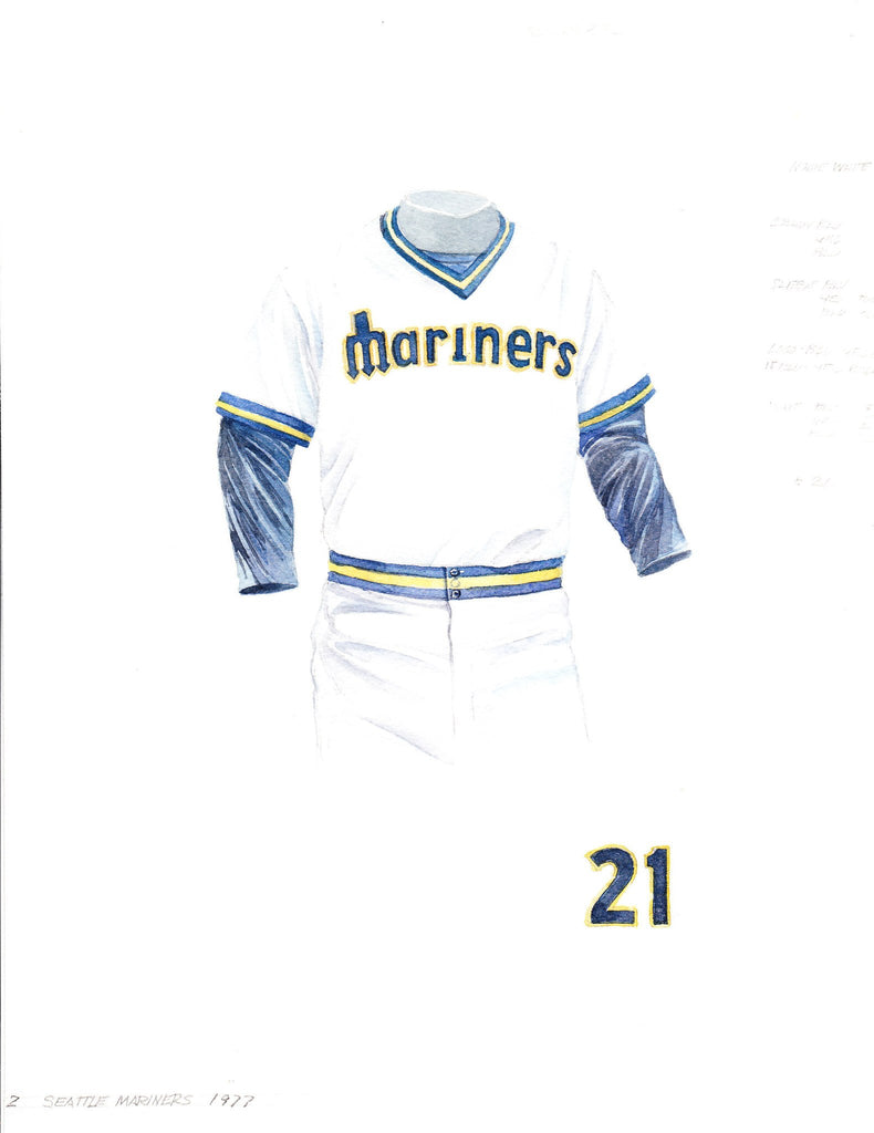 MLB Seattle Mariners 1977 uniform original art – Heritage Sports Art