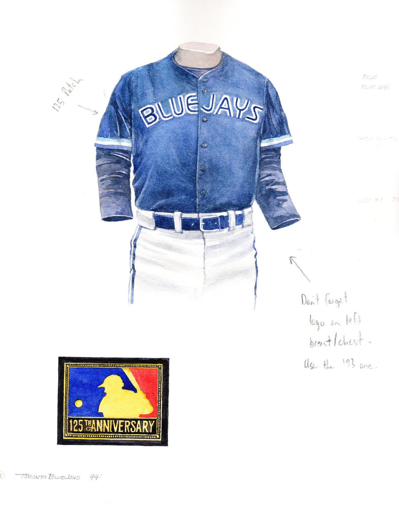 MLB Toronto Blue Jays 1994 uniform original art – Heritage Sports Art