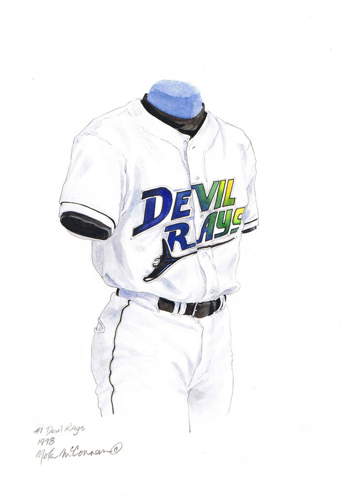 MLB Tampa Bay Rays 1998 uniform original art – Heritage Sports Art