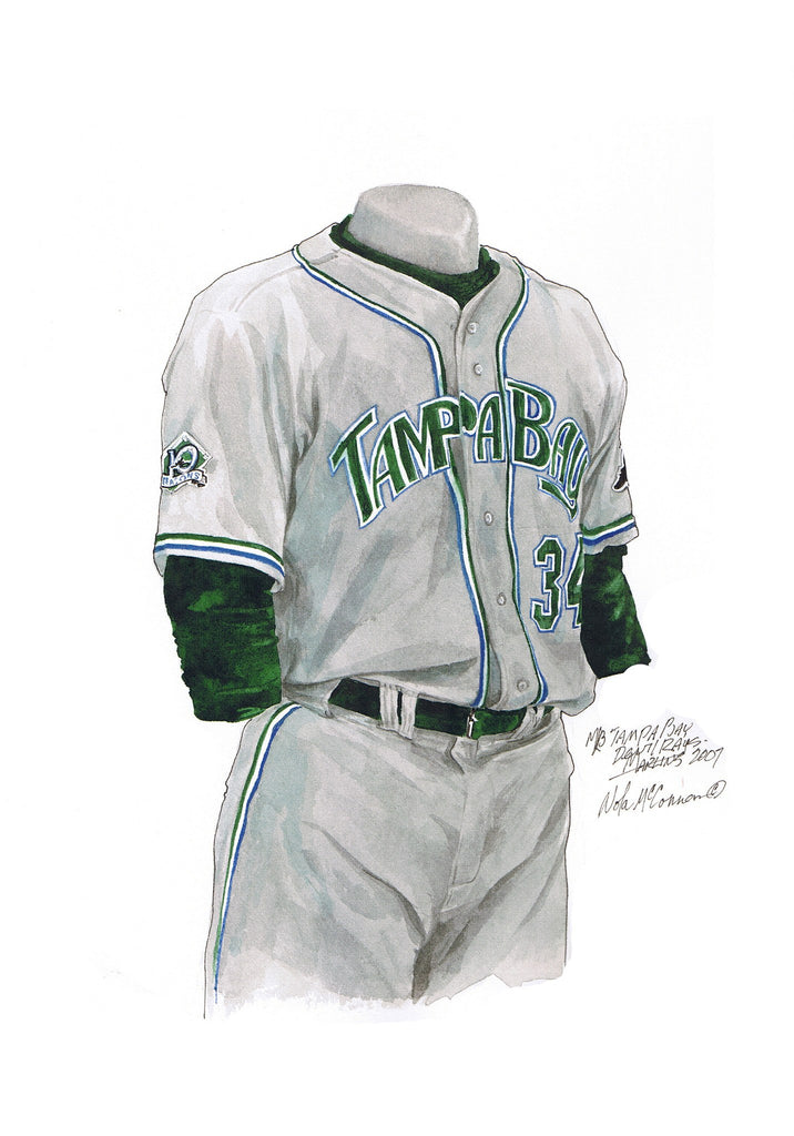 MLB Tampa Bay Rays 2007 uniform original art – Heritage Sports Art