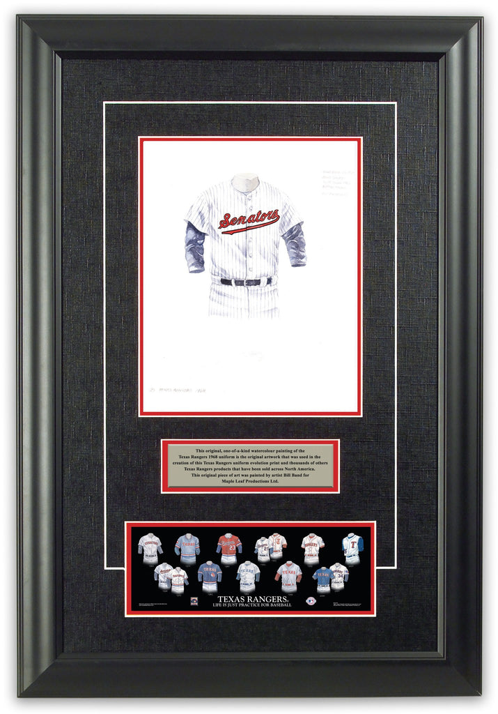 MLB Texas Rangers 1968 uniform original art – Heritage Sports Art