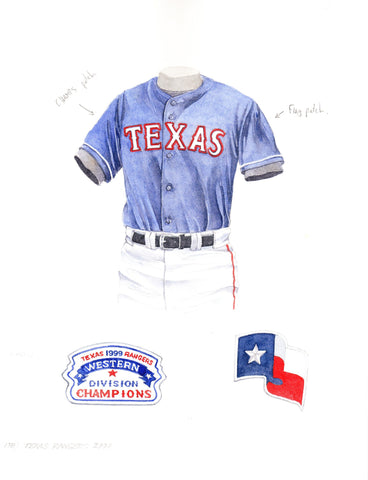 Texas Rangers 2000 - Heritage Sports Art - original watercolor artwork - 1