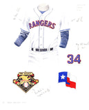 Texas Rangers 2001 - Heritage Sports Art - original watercolor artwork - 1