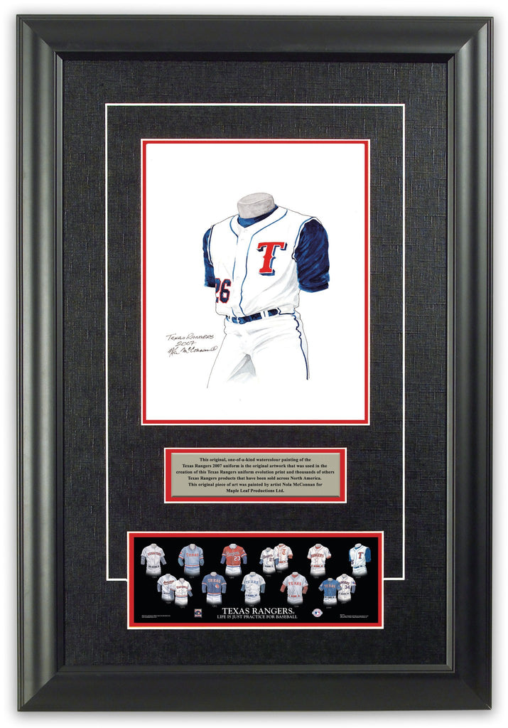 MLB Texas Rangers 2007 uniform original art – Heritage Sports Art