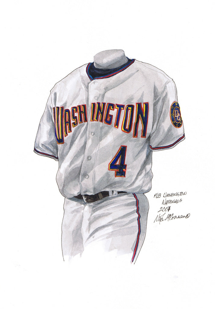 MLB Washington Nationals 2007 uniform original art – Heritage Sports Art