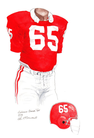 Alabama Crimson Tide 1973 - Heritage Sports Art - original watercolor artwork - 1