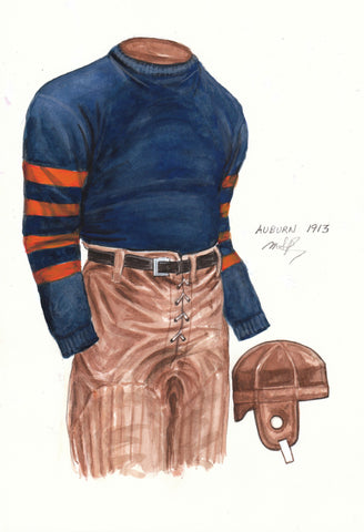 Auburn Tigers 1913 - Heritage Sports Art - original watercolor artwork - 1