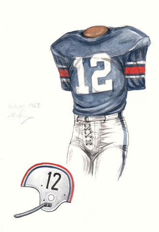Auburn Tigers 1963 - Heritage Sports Art - original watercolor artwork - 1