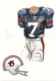 Auburn Tigers 1971 - Heritage Sports Art - original watercolor artwork - 1