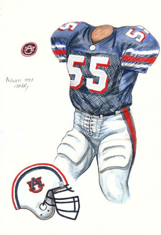 Auburn Tigers 1997 - Heritage Sports Art - original watercolor artwork - 1