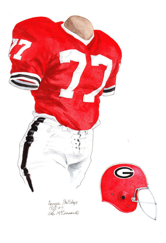 Georgia Bulldogs 1968 - Heritage Sports Art - original watercolor artwork - 1