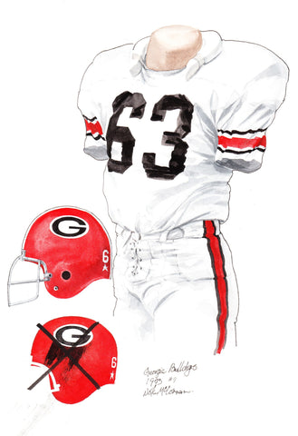 Georgia Bulldogs 1973 - Heritage Sports Art - original watercolor artwork - 1