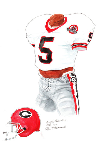 Georgia Bulldogs 1992 - Heritage Sports Art - original watercolor artwork - 1