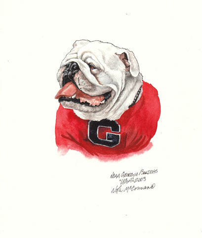 Georgia Bulldog - Heritage Sports Art - original watercolor artwork - 1