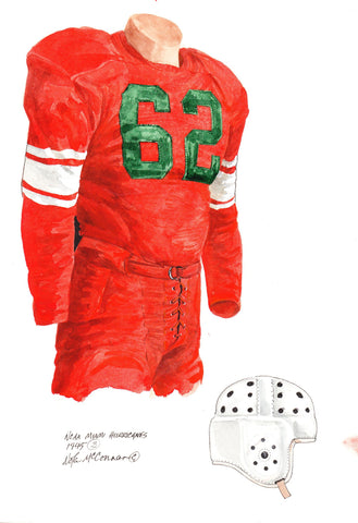 Miami Hurricanes 1945 - Heritage Sports Art - original watercolor artwork - 1