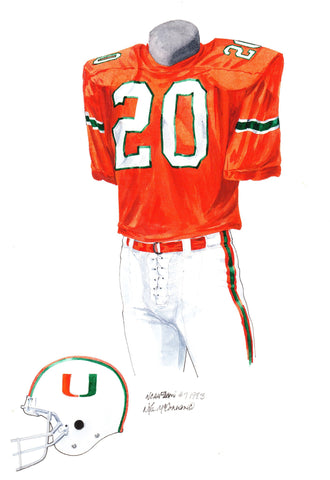 Miami Hurricanes 1983 - Heritage Sports Art - original watercolor artwork - 1
