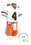 Miami Hurricanes 1987 - Heritage Sports Art - original watercolor artwork - 1