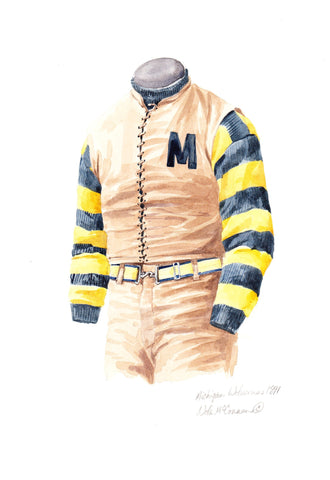 Michigan Wolverines 1891 - Heritage Sports Art - original watercolor artwork - 1