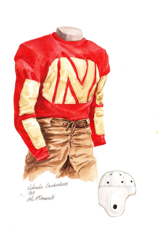 Nebraska Cornhuskers 1929 - Heritage Sports Art - original watercolor artwork - 1