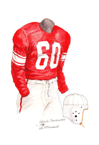 Nebraska Cornhuskers 1948 - Heritage Sports Art - original watercolor artwork - 1