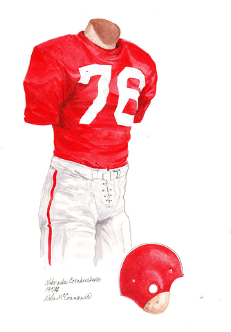 Nebraska Cornhuskers 1954 - Heritage Sports Art - original watercolor artwork - 1
