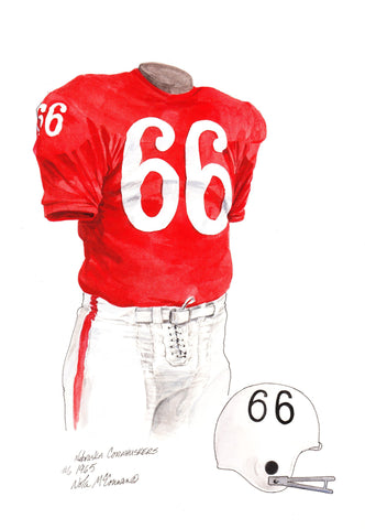 Nebraska Cornhuskers 1965 - Heritage Sports Art - original watercolor artwork - 1